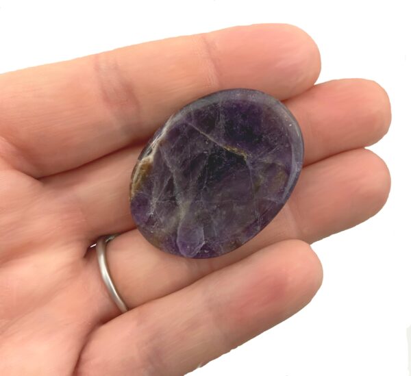 Amethyst Worry Stone - Wonderful grounding crystal for easing worries and stress - Chakra Palace